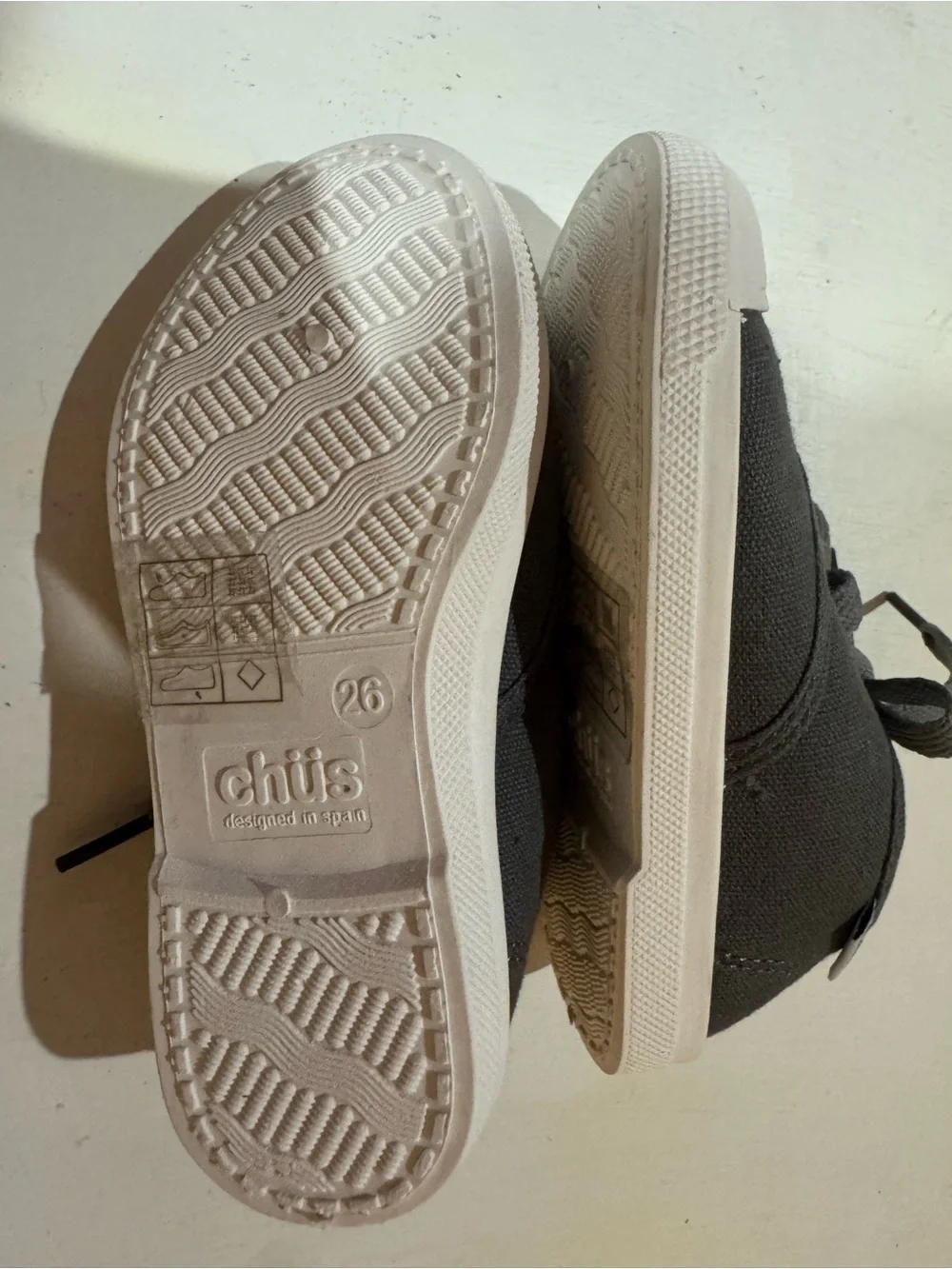 Kids Gray Canvas Lace-Up Sneakers with White Toe Cap